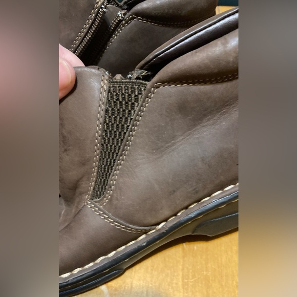 NWOT Ladies Size 5 1/2 DrScholl’s Cloud Brown Leather PullOn Boots With Zippers - Picture 9 of 16